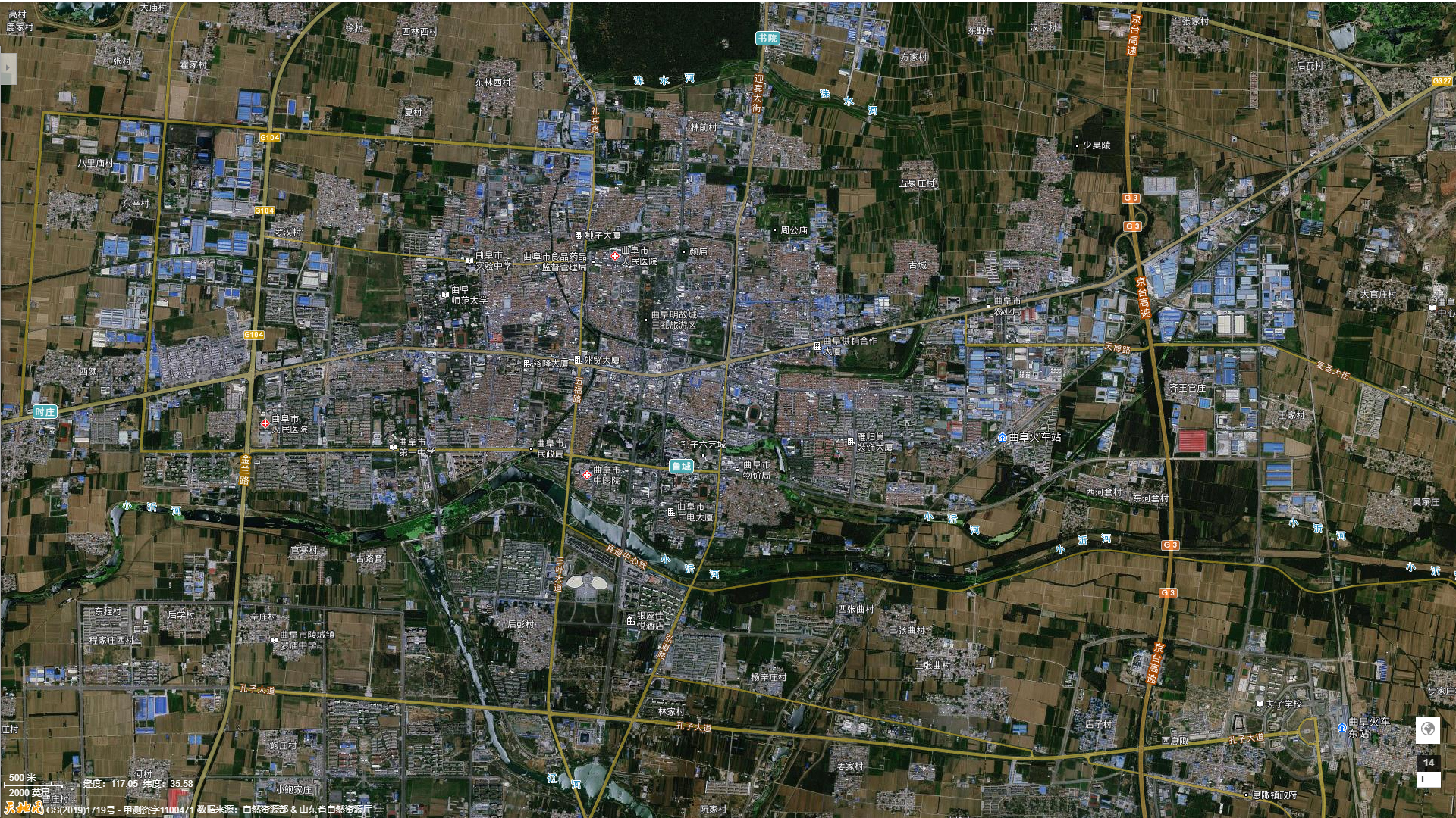 曲阜市城区地图